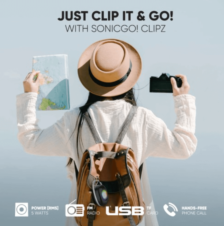 SONICGEAR SONICGO! CLIPZ Red