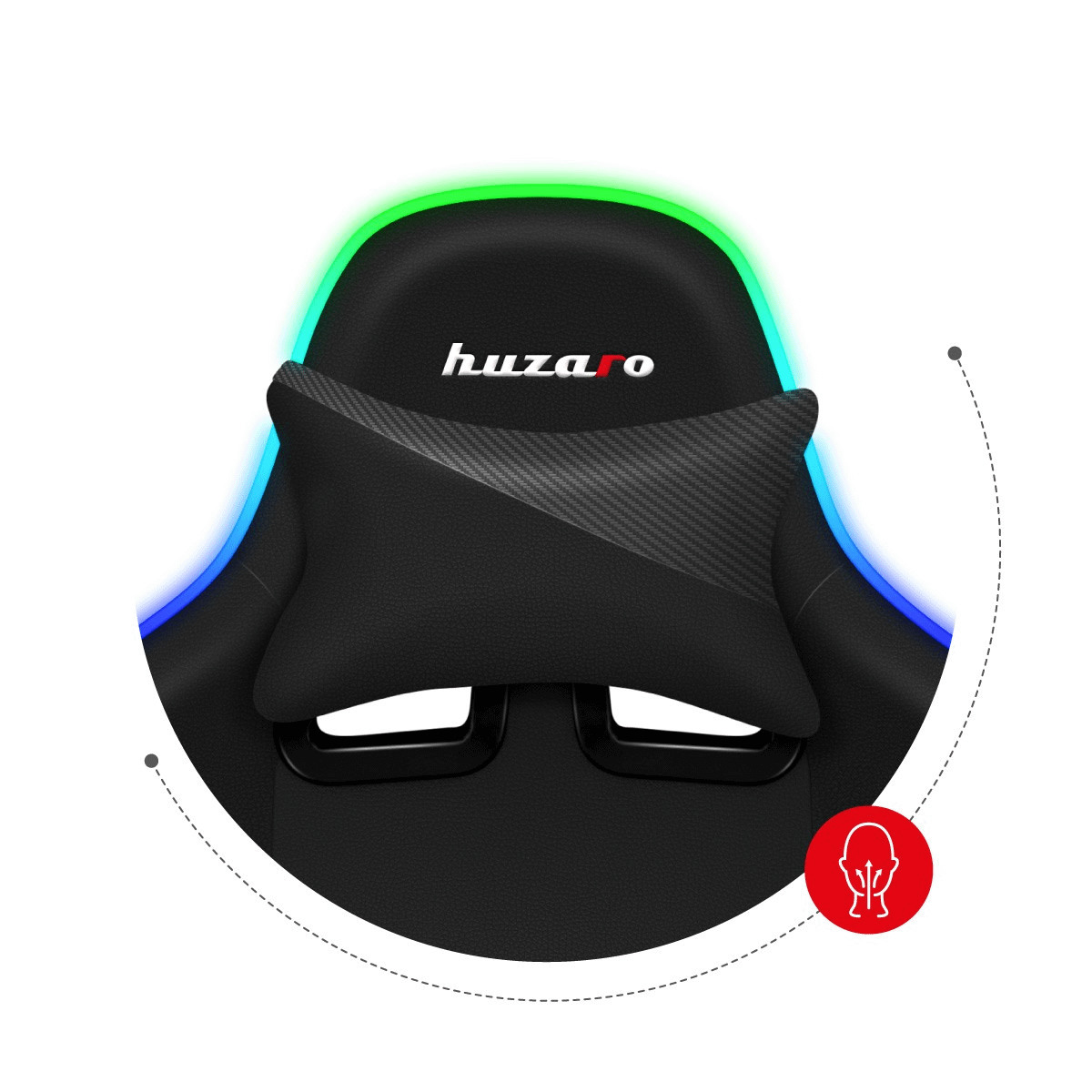 HUZARO FORCE 6.2 BLACK RGB gaming stolica