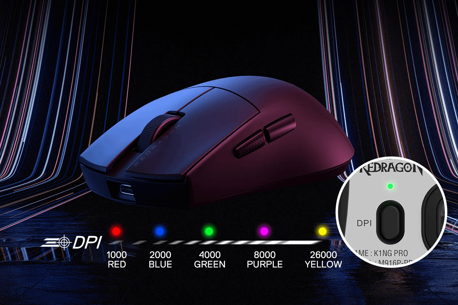 REDRAGON M916 K1NG PRO White miš