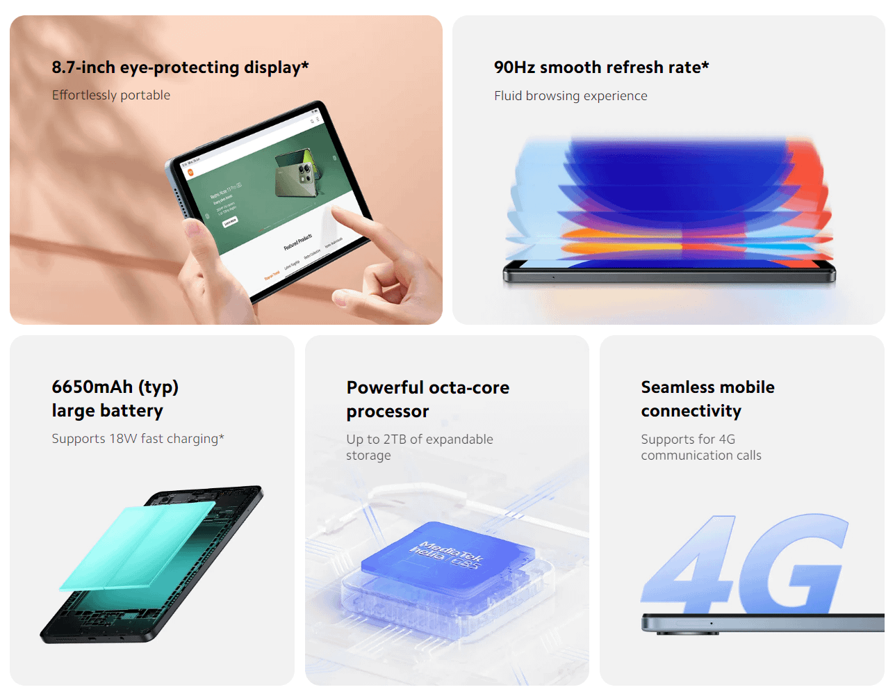 Xiaomi REDMI PAD SE 8.7 4G 4GB 64GB (GREY)