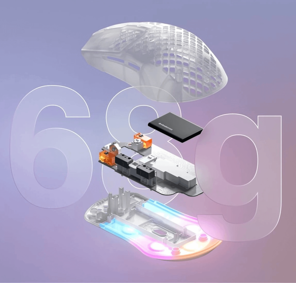 SteelSeries AEROX 3 Wireless Ghost