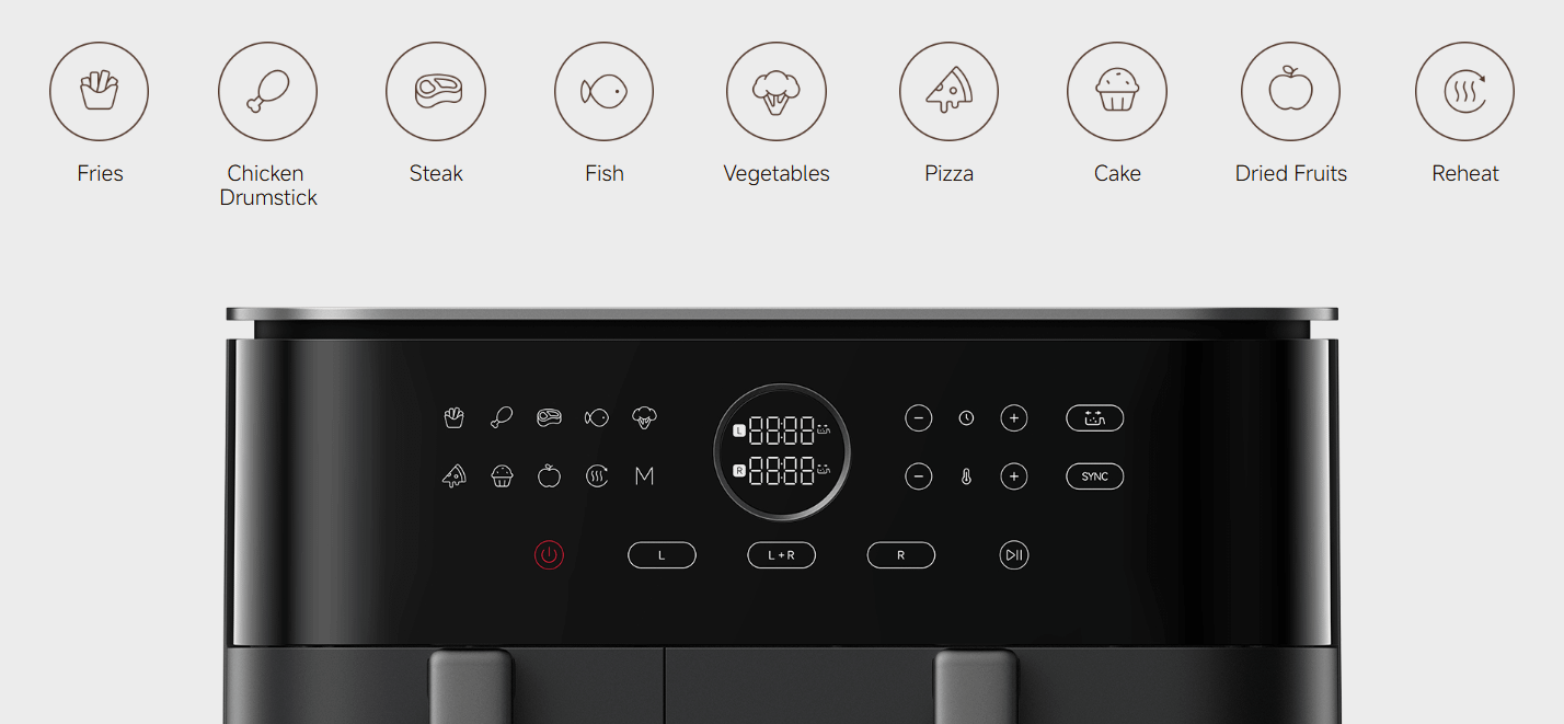 XIAOMI Dual Zone Air Fryer 10L + Redmi Buds 6 Active Blue slušalice