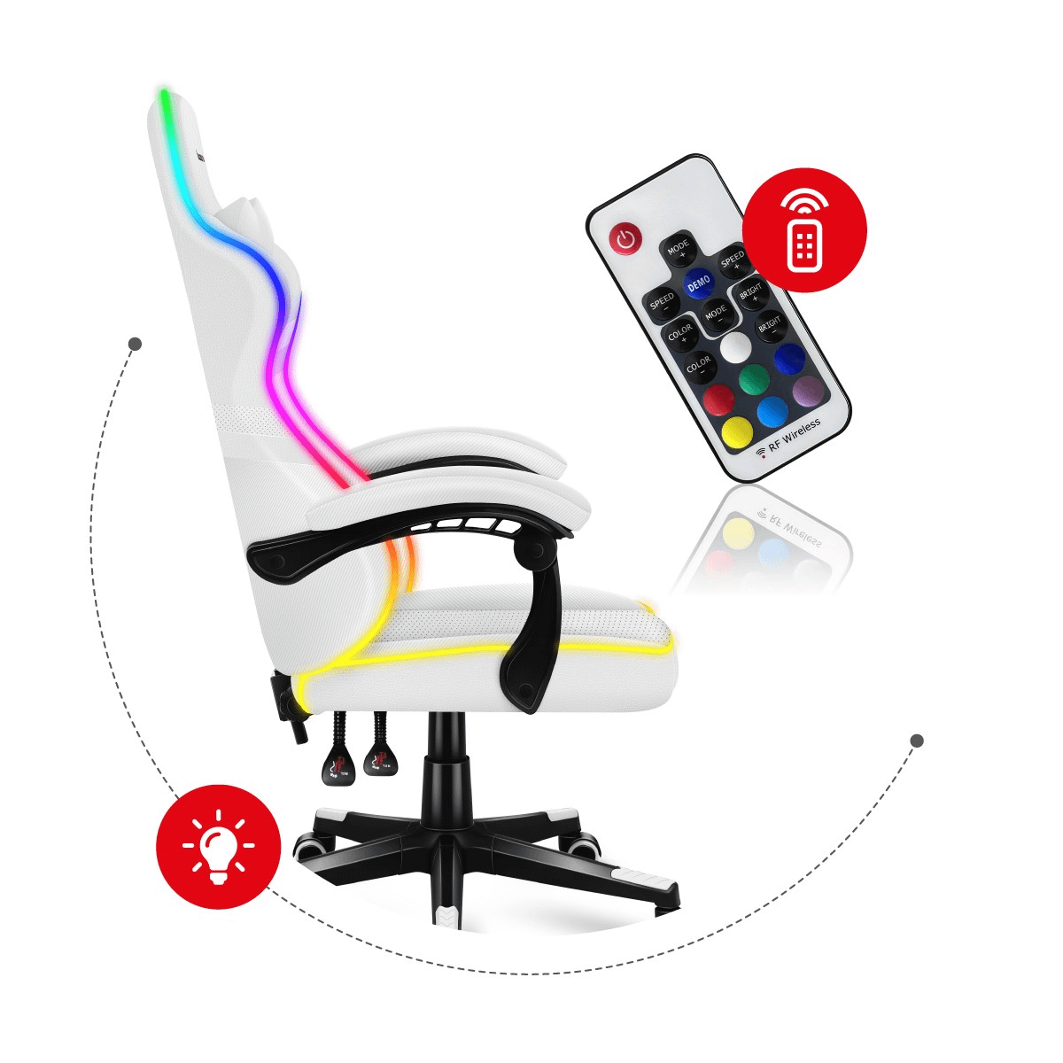 Huzaro Force 4.4 RGB White gaming stolica