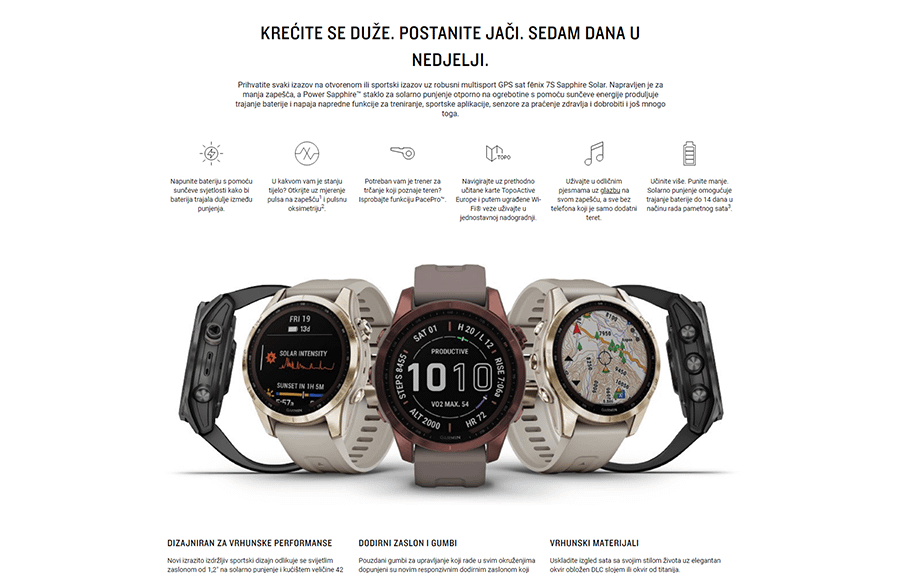 Garmin Fenix 7s Saphire Solar