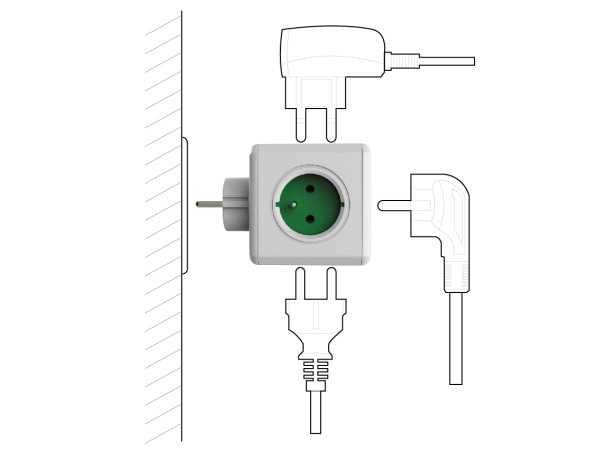 Allocacoc PowerCube Original USB - grey