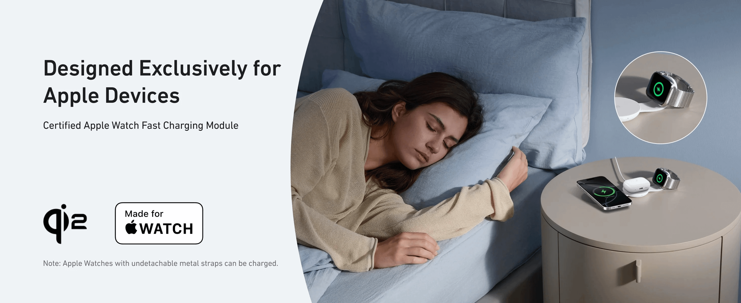 ANKER MagGo Pink bežični 3-u-1 sklopivi punjač