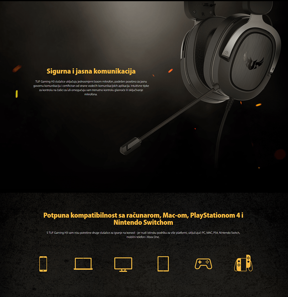 ASUS TUF GAMING H3 Crne/Sive