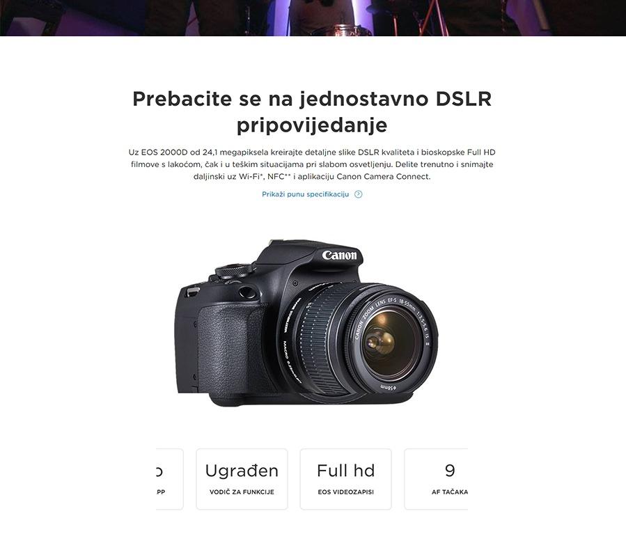 Canon EOS 2000D + EF-s