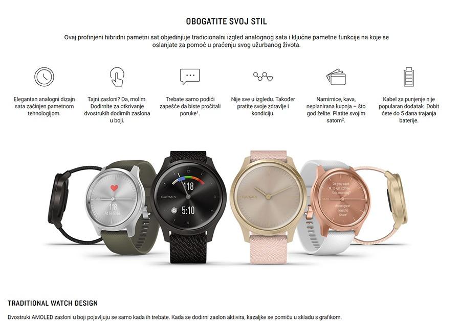 Garmin Vivomove Style Ružičasto-zlatna