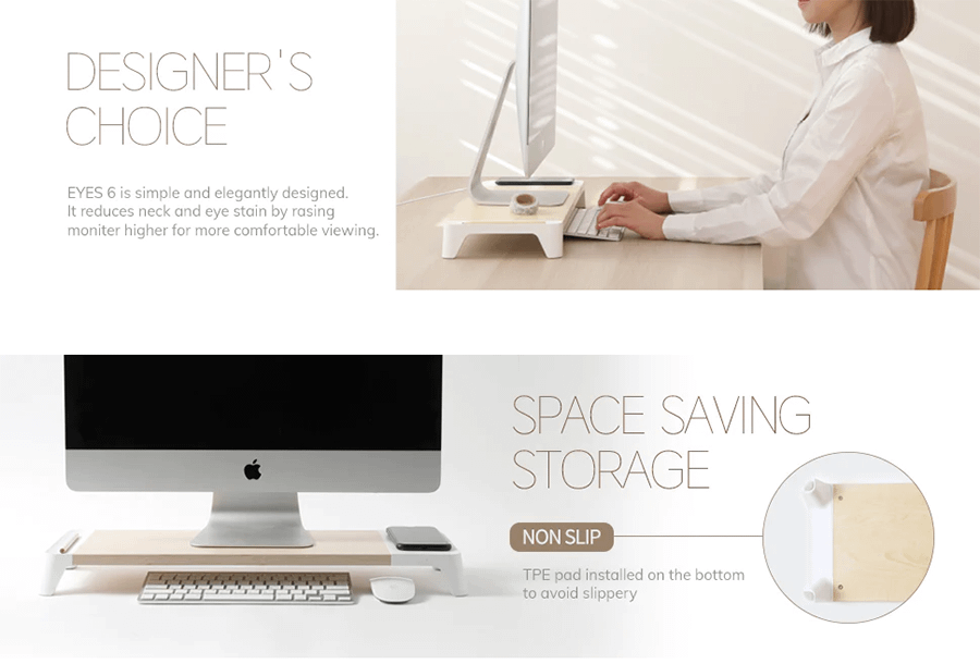 Pout Eyes6 10W Qi stalak (Bijela)