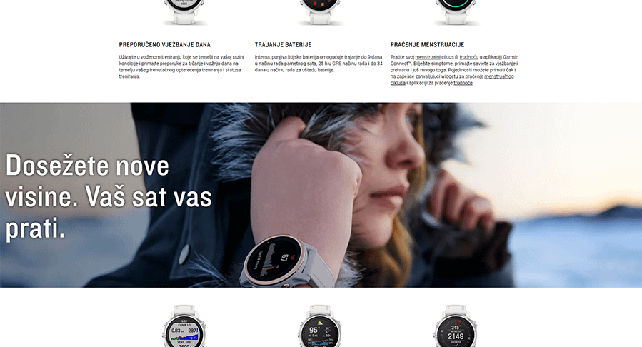 Garmin Fenix 6S (Roza/Bijela)