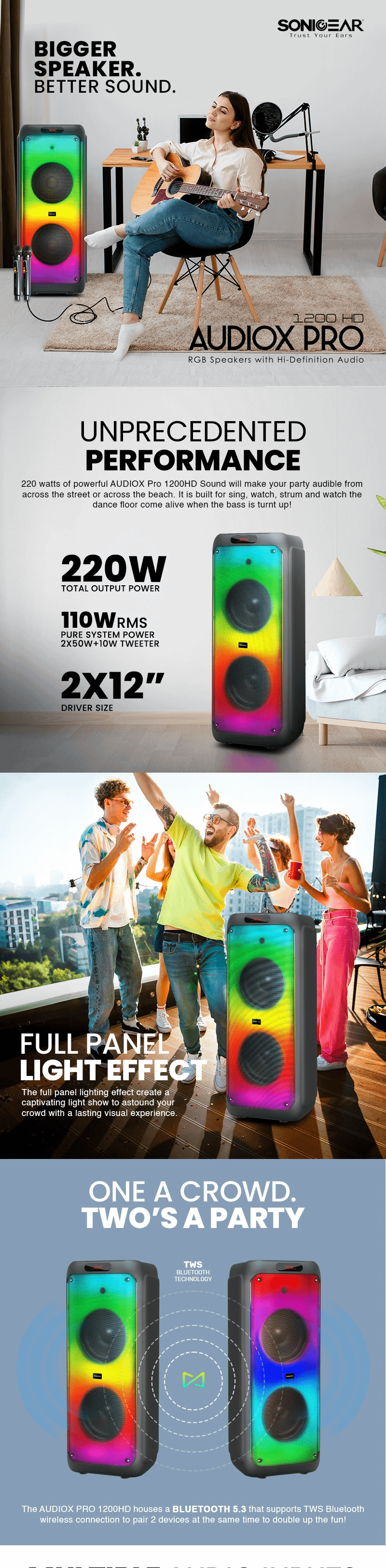 SONICGEAR AudioX Pro 1200HD