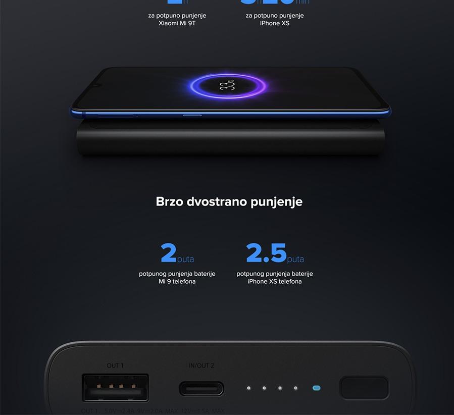 Xiaomi 10000mAh Mi Wireless Power Bank Essential Black