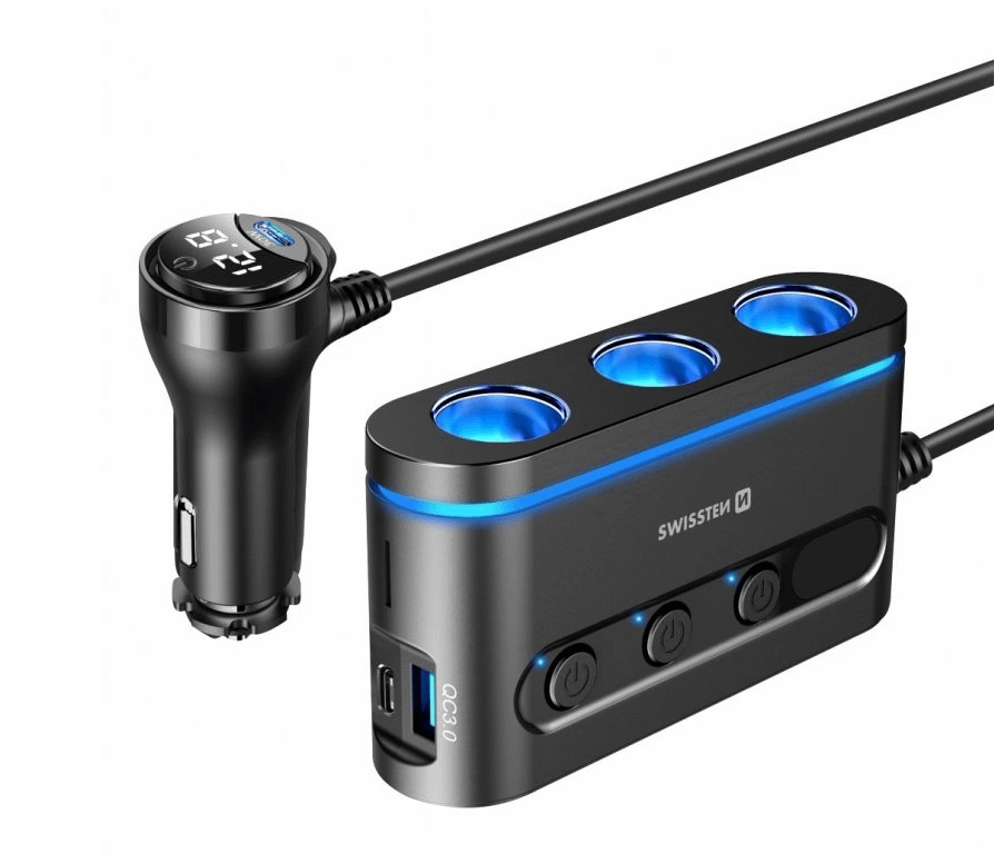Swissten Triple Cigarette Lighter Splitter