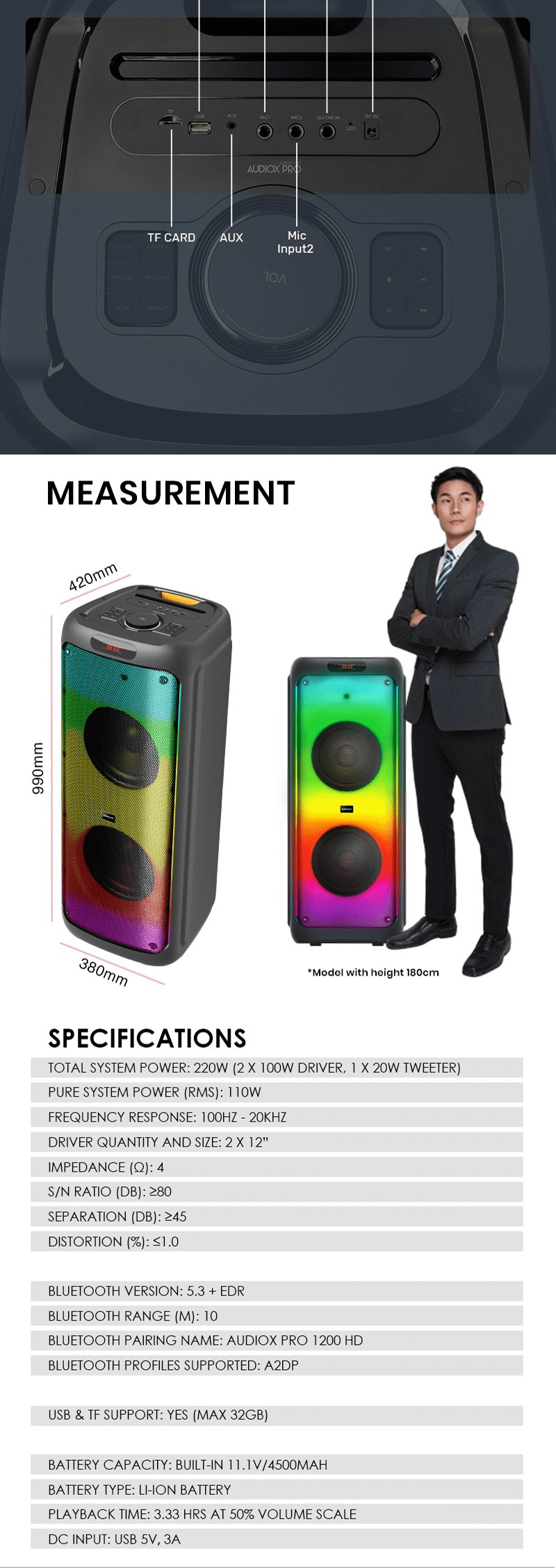 SONICGEAR AudioX Pro 1200HD