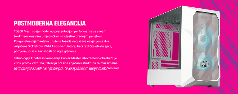 CoolerMaster MasterBox TD300 MESH (bijela)