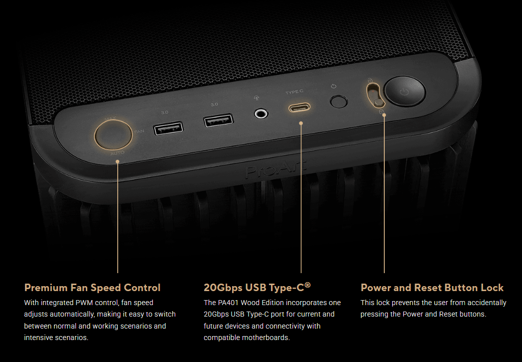 ProArt PA401 Wood TG PWM (Black) kućište