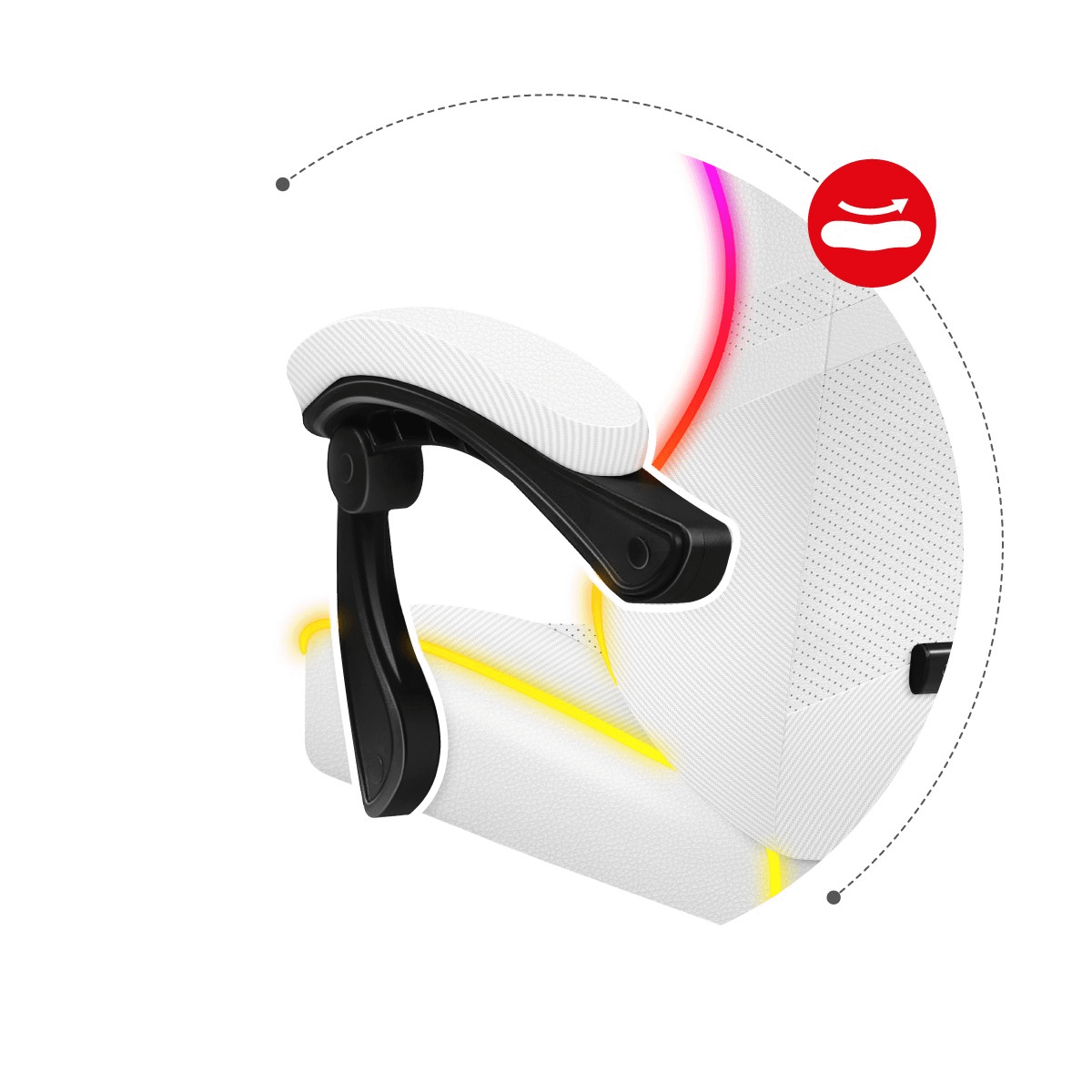 Huzaro Force 4.4 RGB White gaming stolica