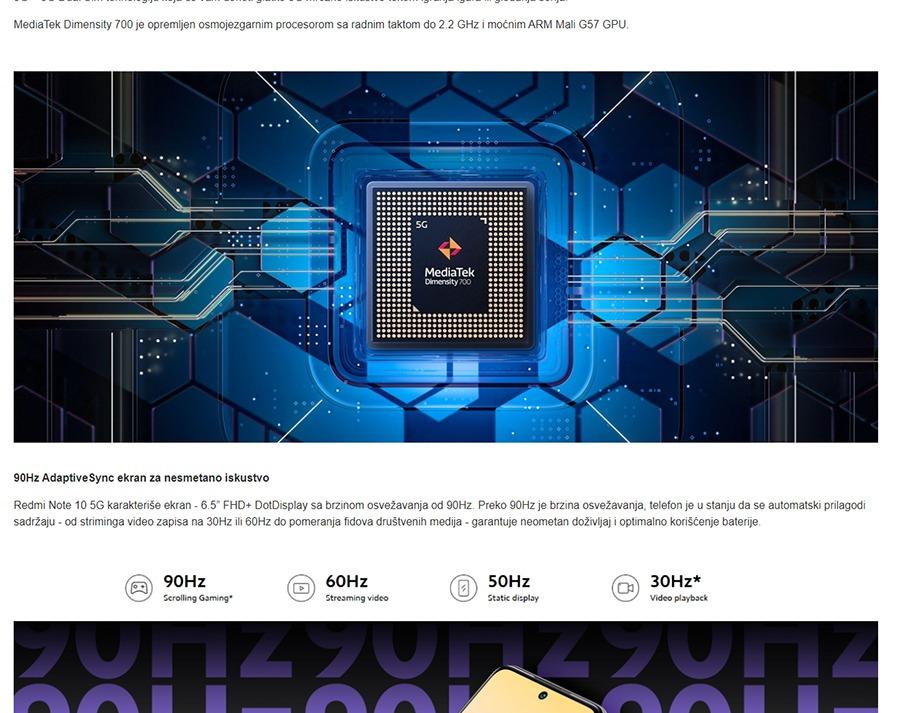 Xiaomi Redmi Note 10 5G 4GB 64GB Chrome Silver