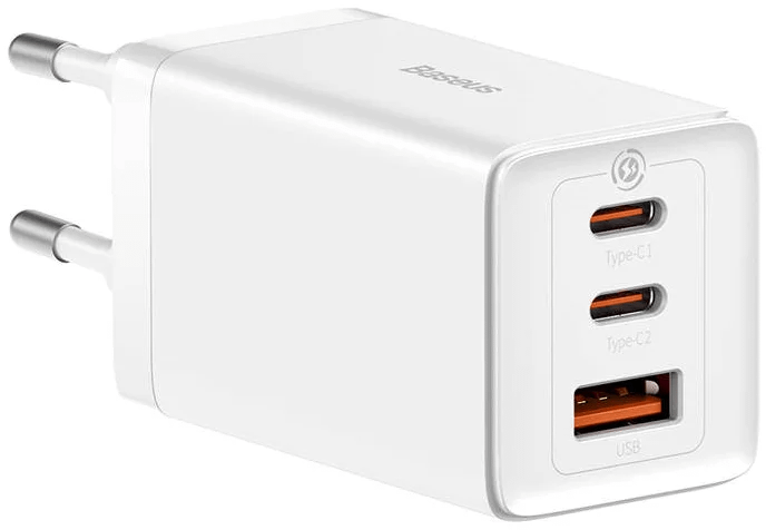Baseus GaN5 Pro 2xUSB-C / USB 65W (white)