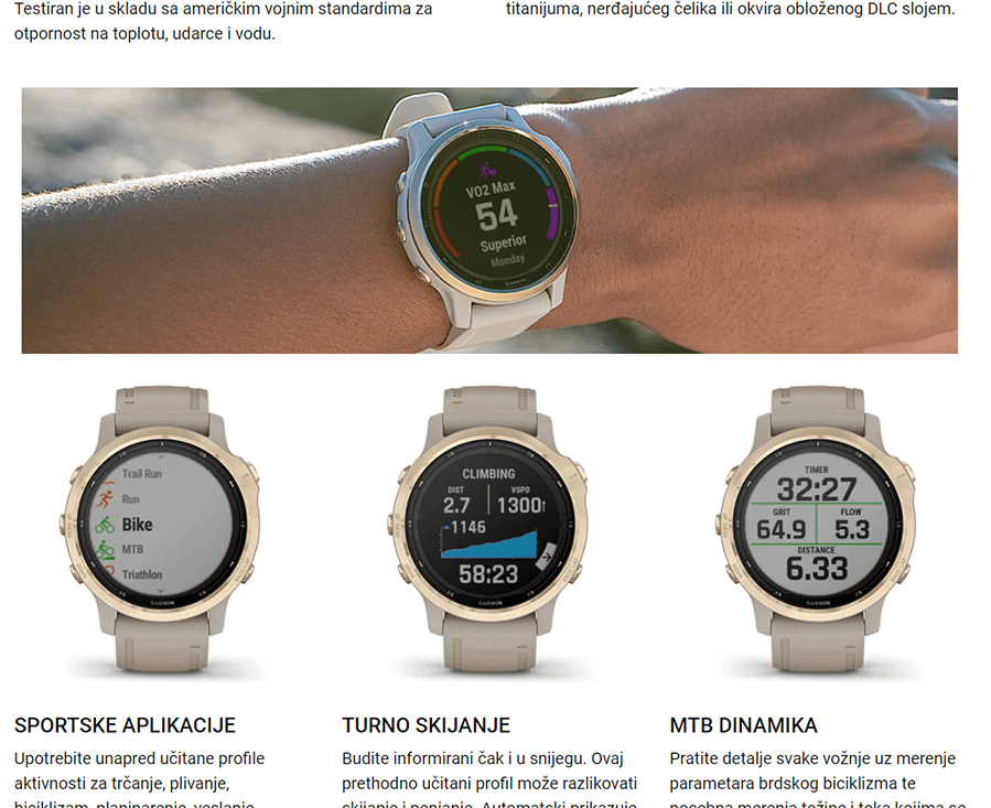 Garmin Fenix 6S Solar (Gold/sand)