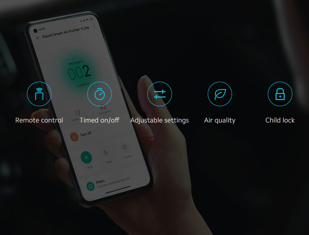 XIAOMI Smart 4 Lite prečišćivač +  Mi Smart Band 9 Active Black