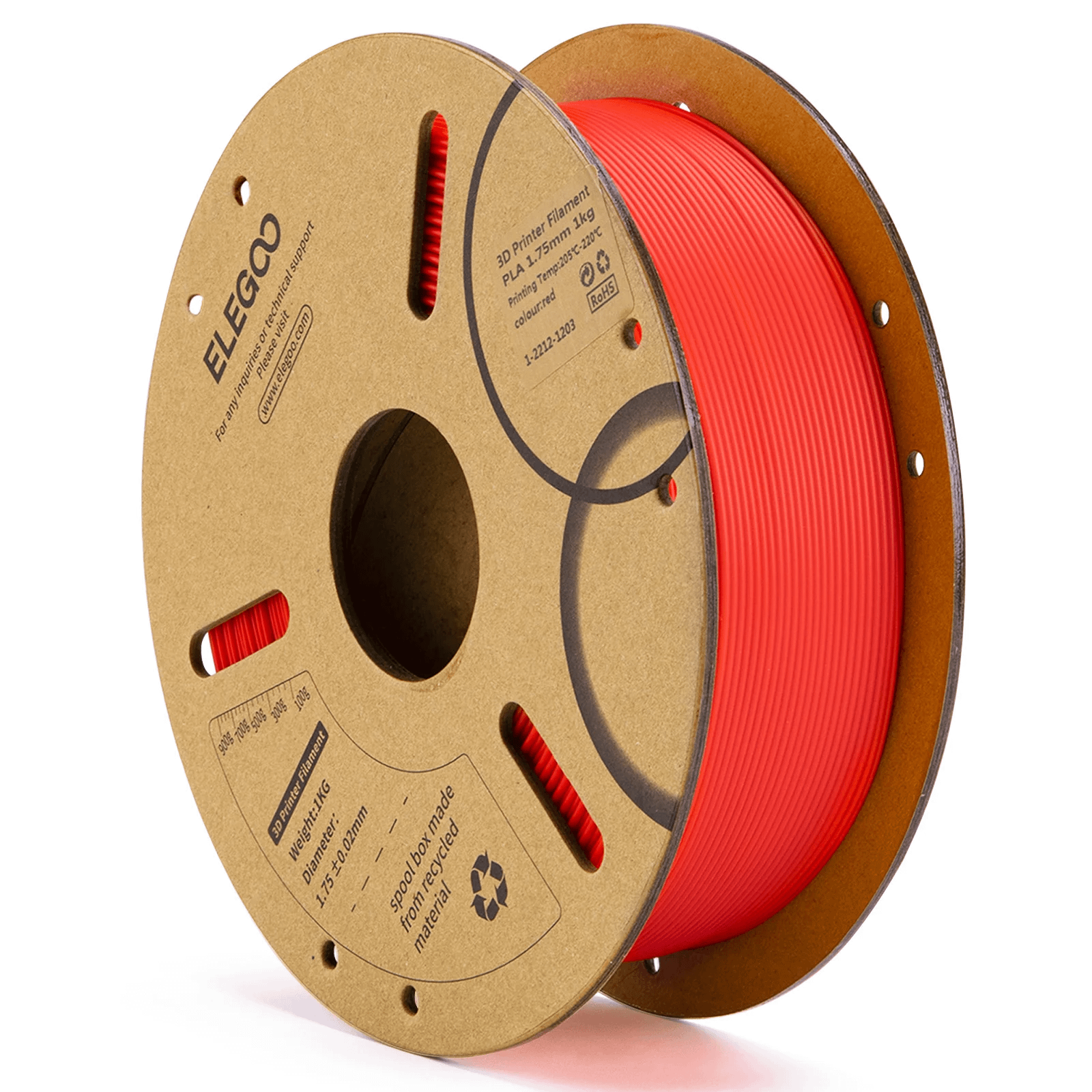 Elegoo Elegoo PLA Filament 1.75mm 1kg (Red)