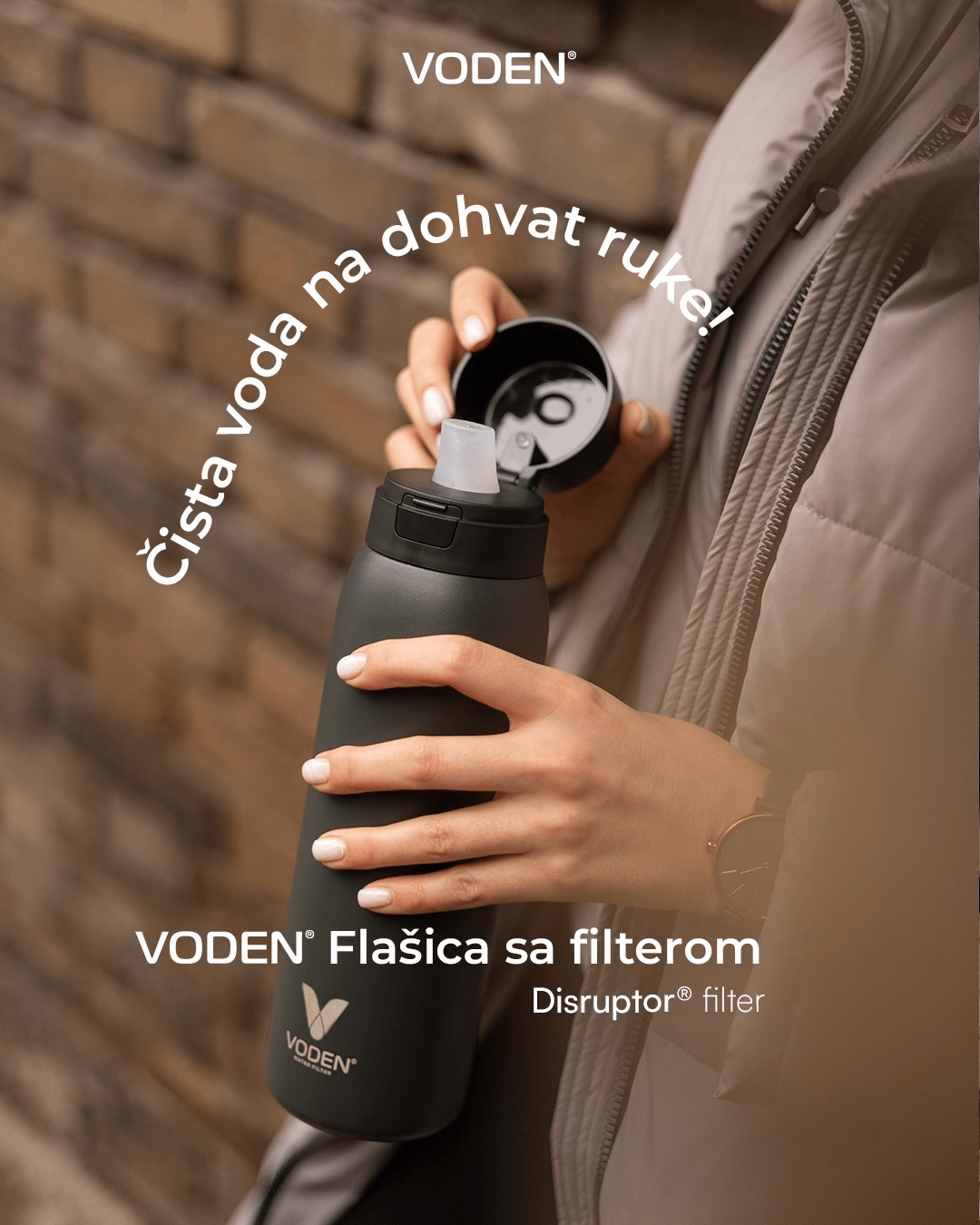 Voden Flašica sa Filterom 0.5l – Forest Green