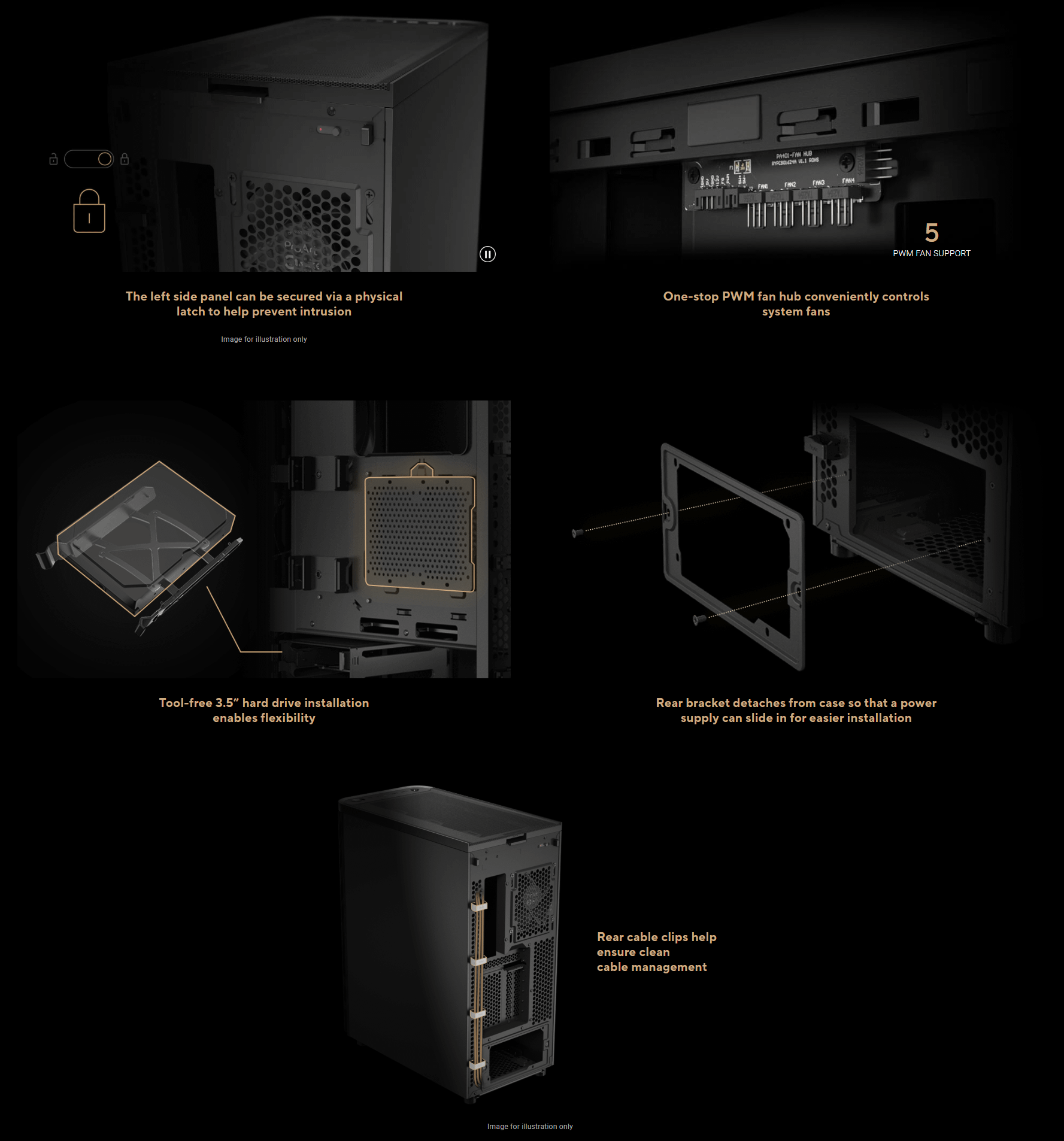 ASUS PROART PA401 WOOD METAL PWM BLACK kućište