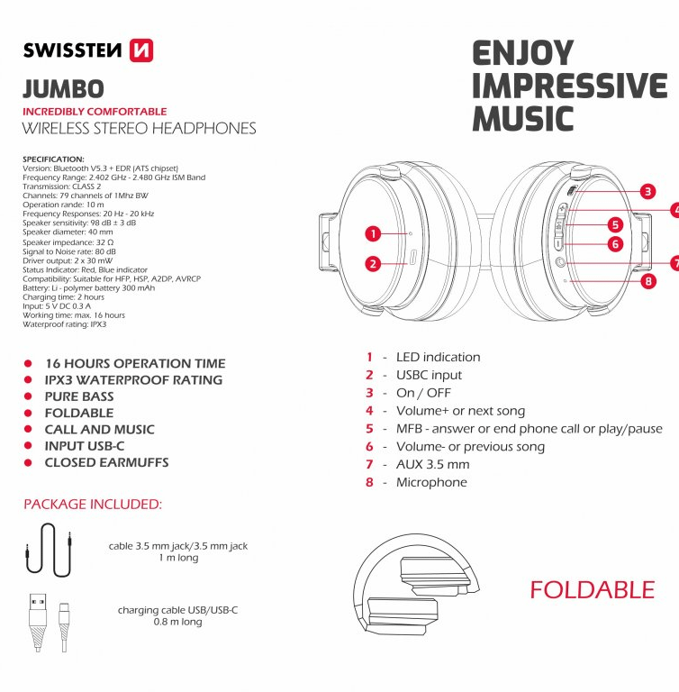 SWISSTEN Jumbo (Silver/Brown)