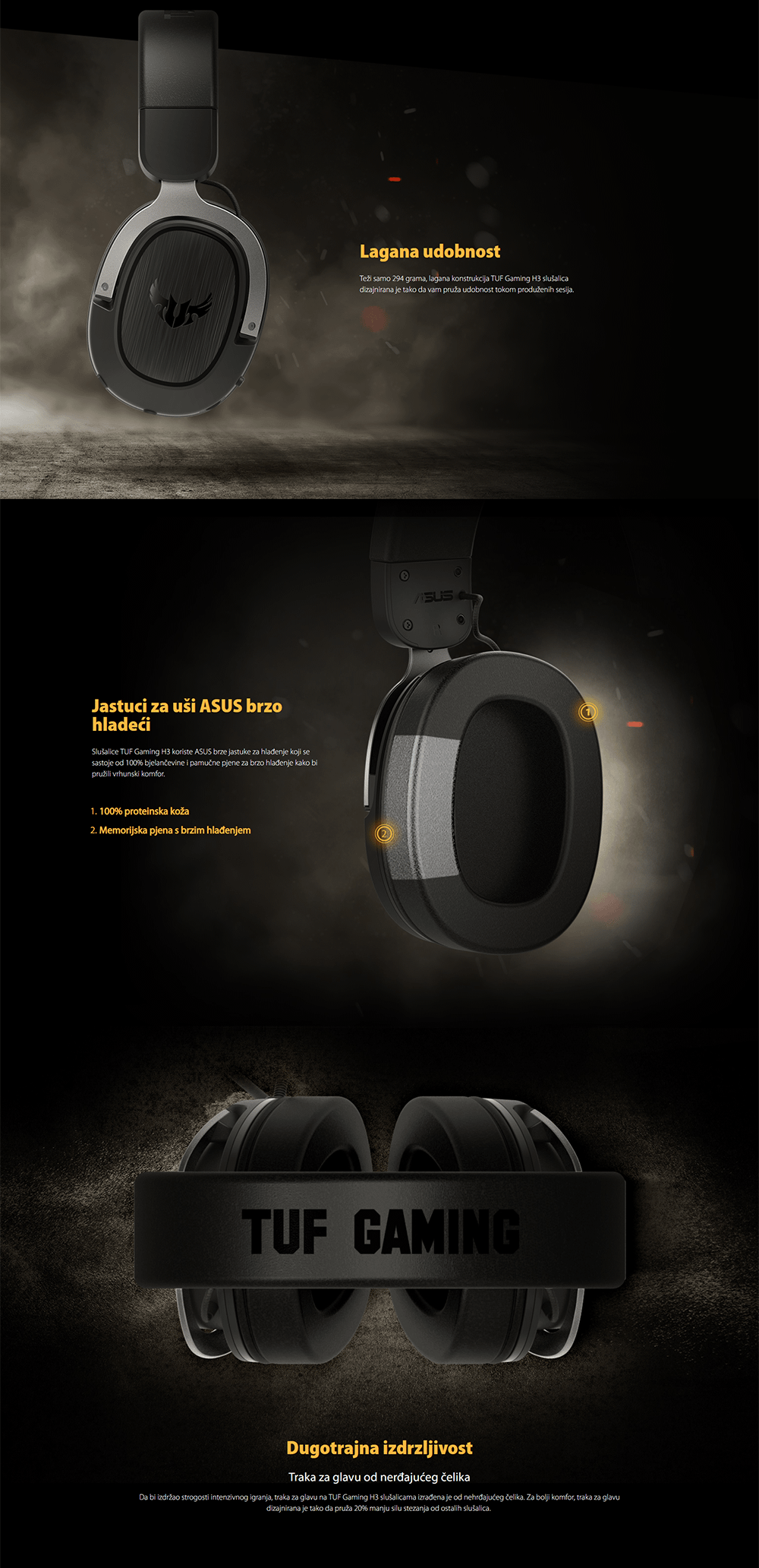 ASUS TUF GAMING H3 Crne/Sive